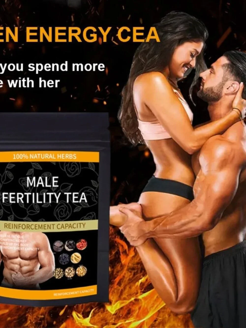 Men's Herbal Tea Blend Maca Ginseng Natural Herbs Energy Support 180g USA